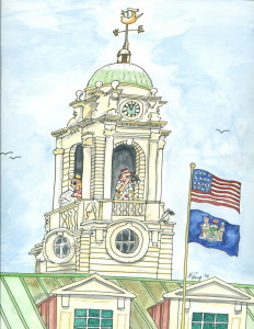 City Hall Tourists Cartoon