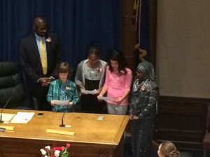 Fifth-graders recite Portland Schools Creed.