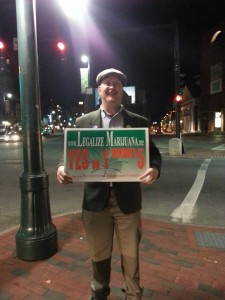 Dave Marshall with Legalize Sign