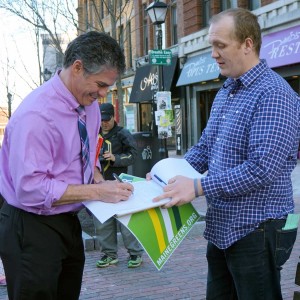 Ethan Strimling signs $15/hour minimum wage petition.