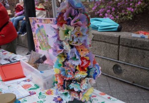 West End News: Congress Square Park: May Day paper flowers