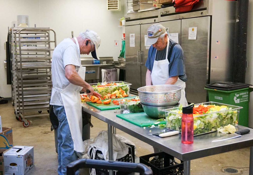 West End News - Rescued Food - Volunteers in Wayside kitchen