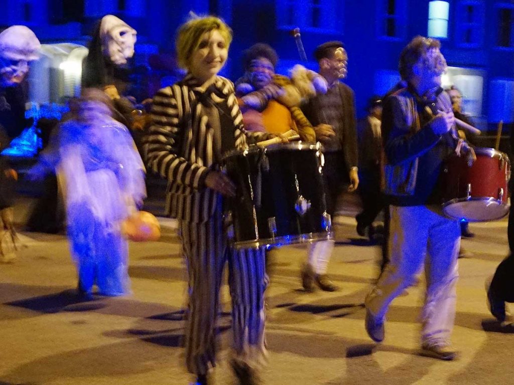 West End News - Halloween Parade - Beetlejuice drummer