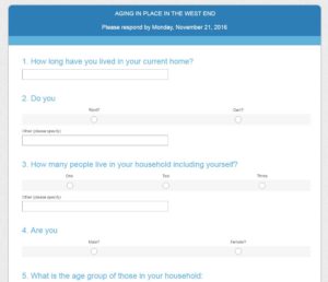 West End News - Aging in Place Survey screenshot