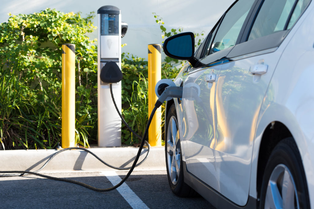 West End News - An electric car charging in California