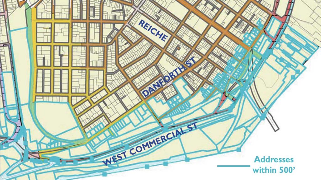 West End News - Zoning Americold & Question 2 - Map of addresses within 500'