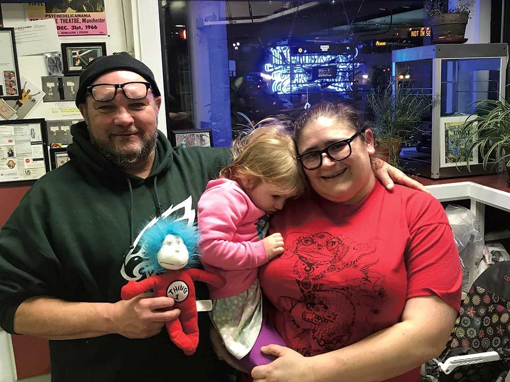 West End News - Keith Costello, owner of The 5 Spot, with wife Rosetta Lannaccone and daughter EmmaRose. -Photo by Cameron Autry 