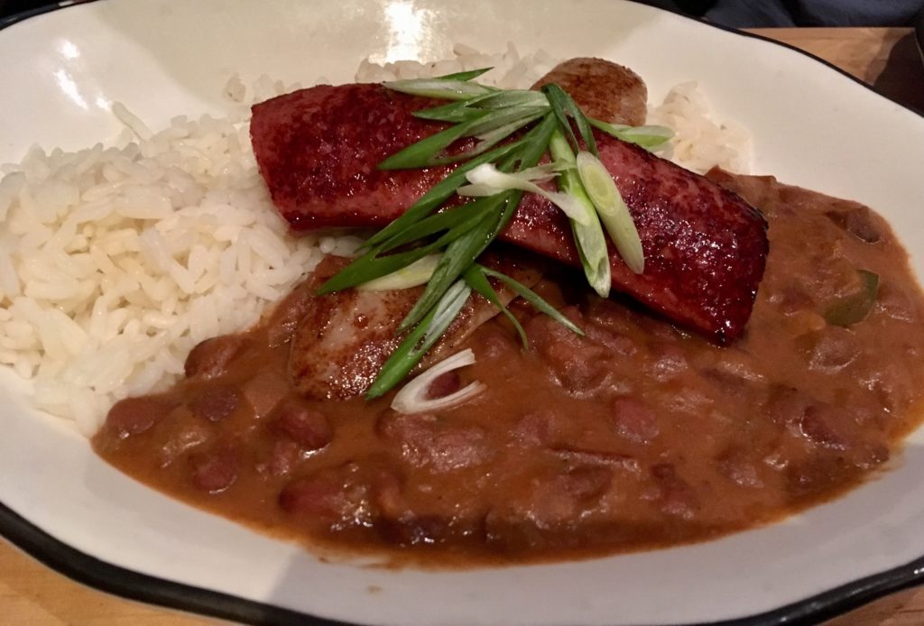 West End News - Hot Suppa - Red beans and rice with Bratwurst. 