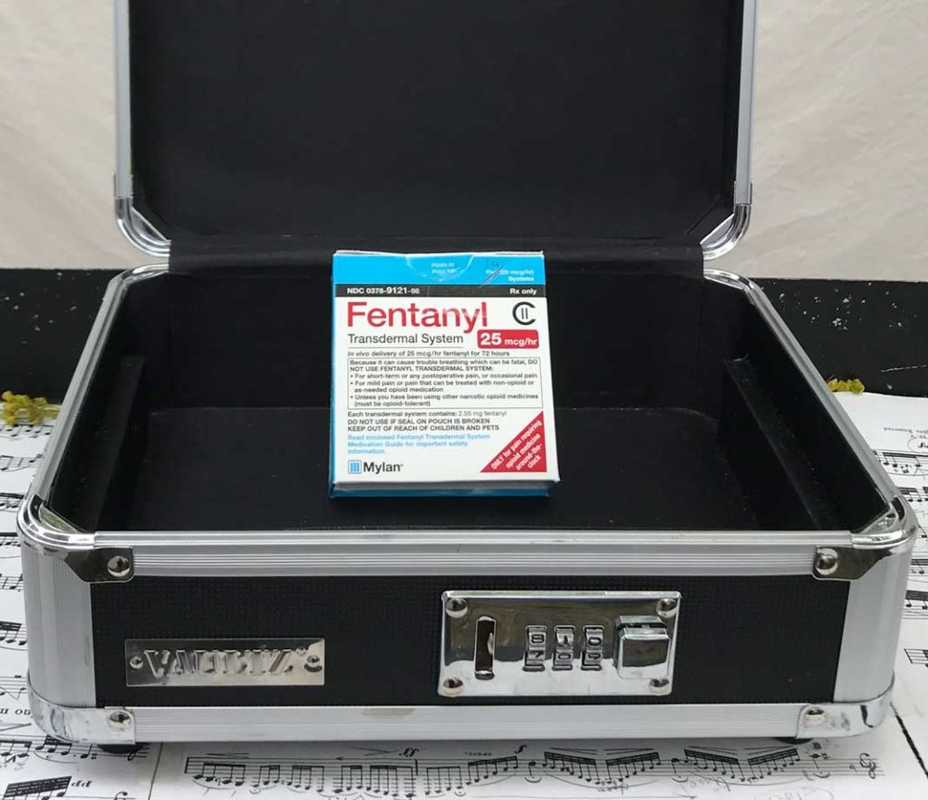 West End News - Fentanyl lock box and music - photo by K. Merrill 2019