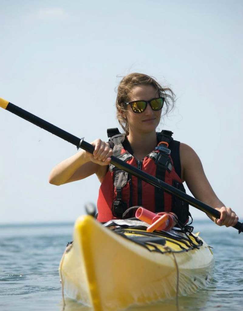 West End News - Summer Fun - Clare in yellow kayak - Portland Paddle