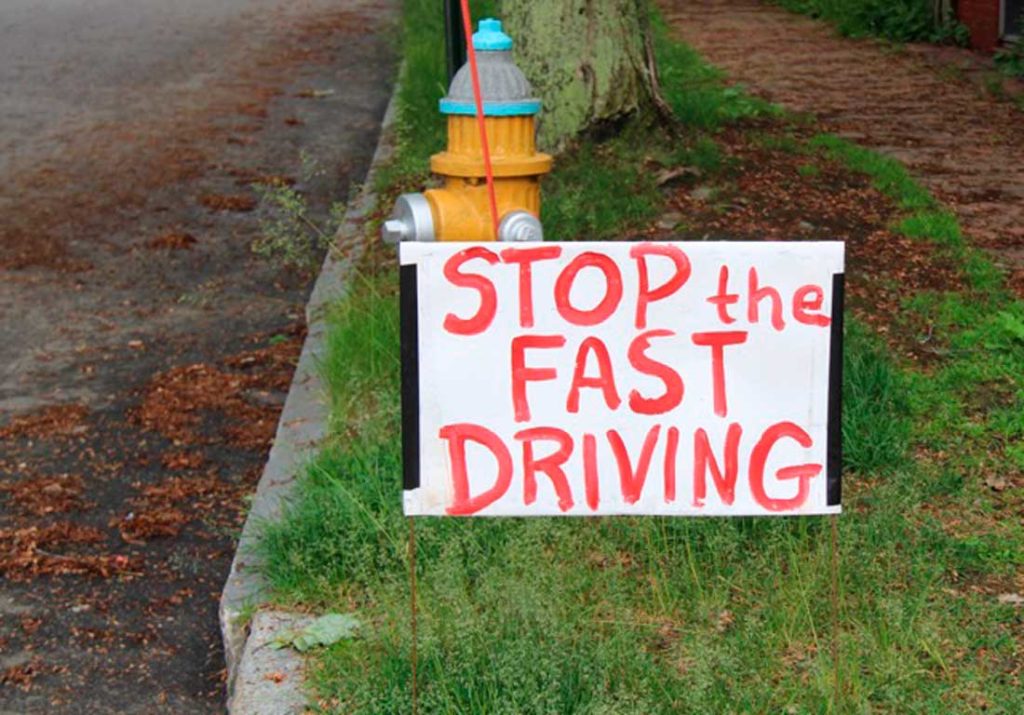 West End News - Stop the Fast Driving sign - Photo By Rosanne Graef