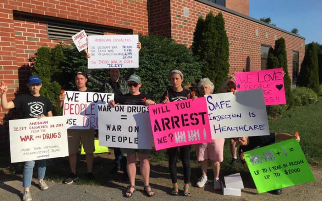 West End News - Protesters outside Opioid Response Summit