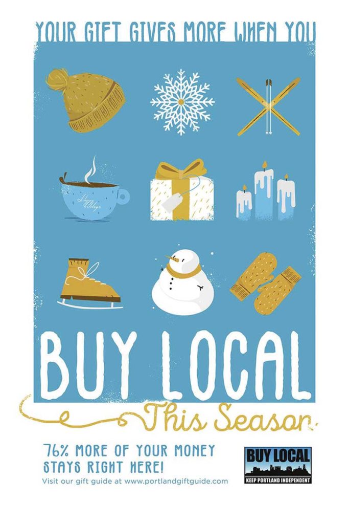 West End News - Portland Buy Local Holiday 2019 Poster