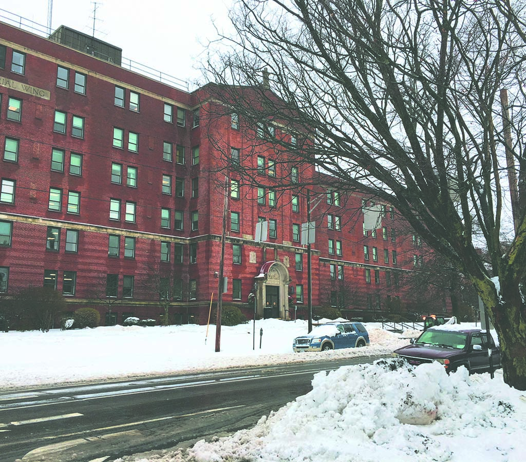 West End News - Northern Light State Street Hospital on snowy day