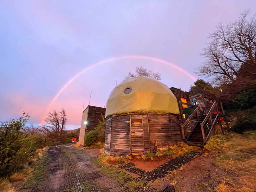 Rainbow above dome accomodations