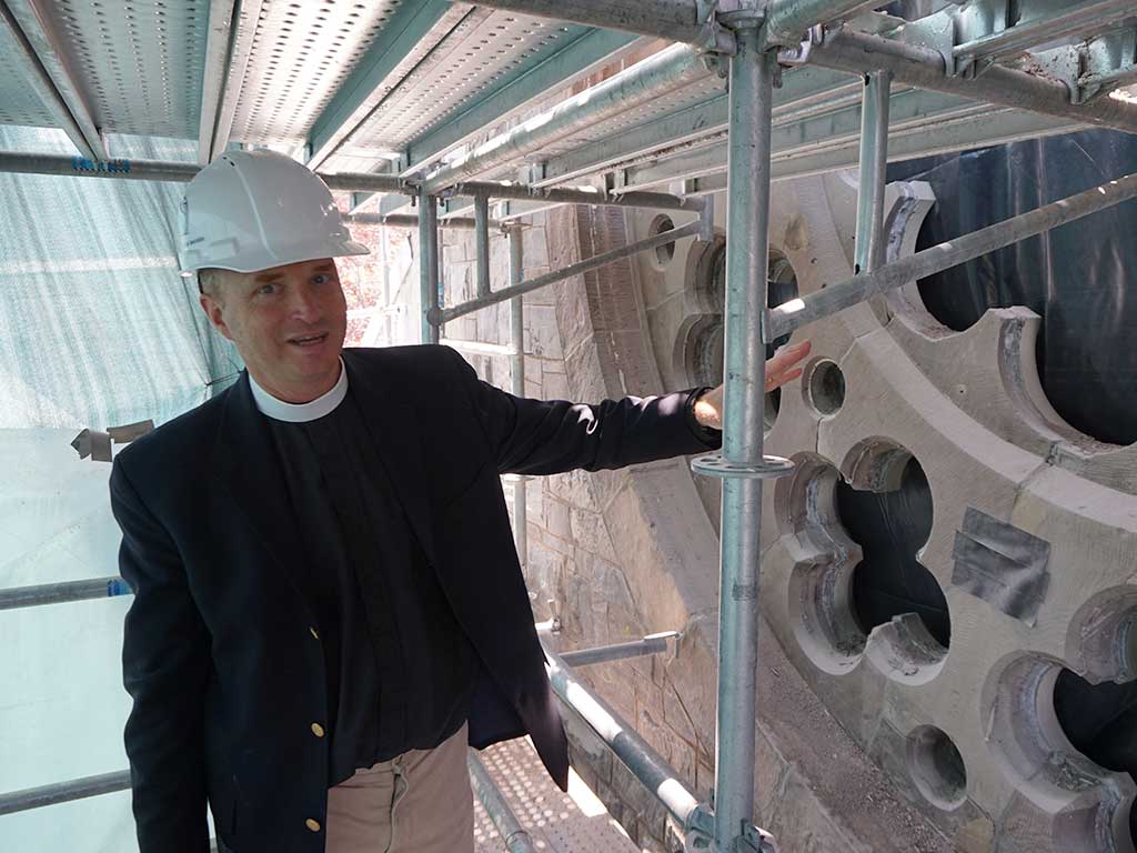 Dr. Rev. Ben Shambaugh - St. Luke's Cathedral - rose window renovation tour