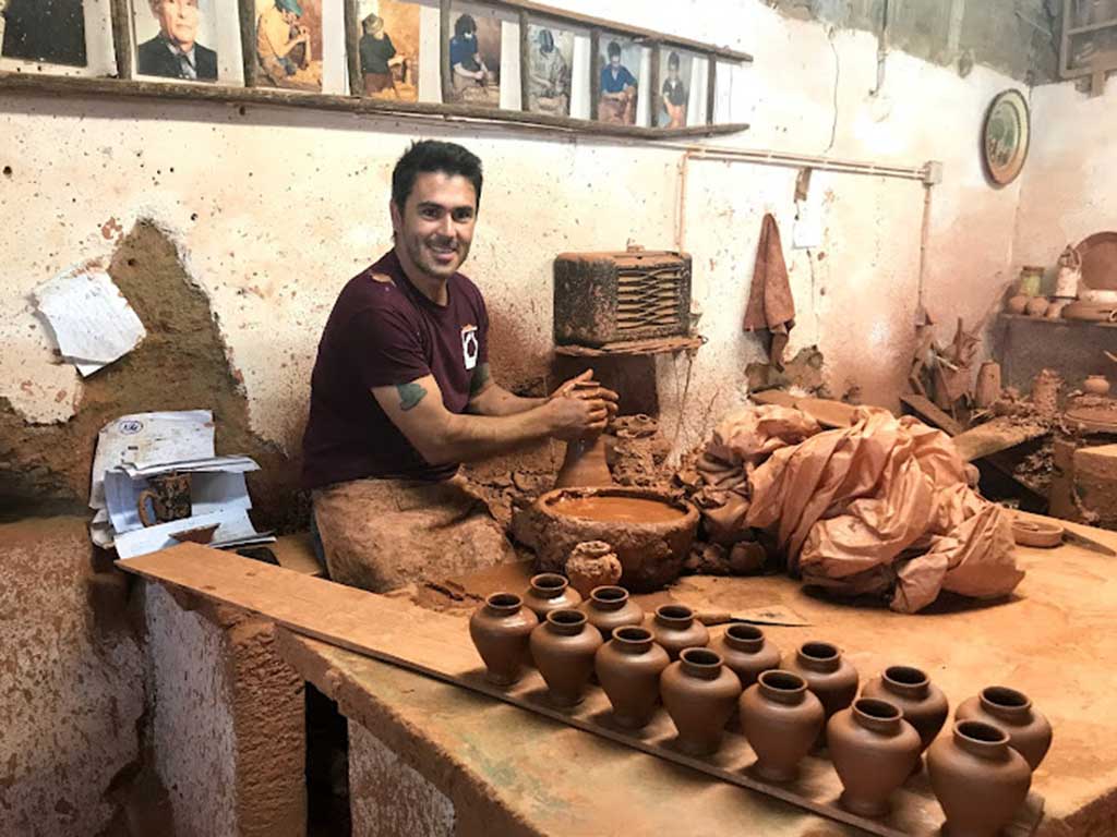 Rui Patalim, the handsome potter at work in his studio
