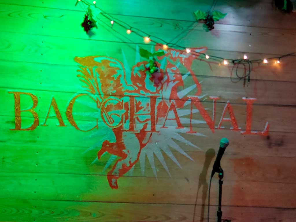 Bacchanal stage sign