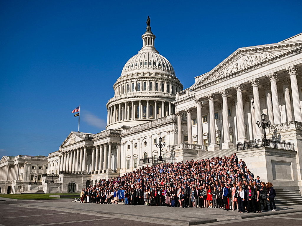 Climate advocates go to Capitol Hill - CCL volunteers from across the nation outside the US Capitol (group photo)