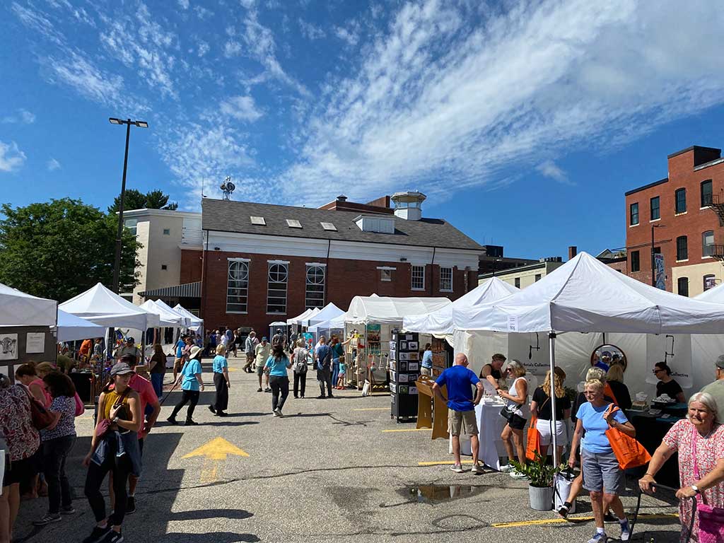 2024 Portland Fine Craft Show - Photo of last year's show in parking lot on Free Street by PMA