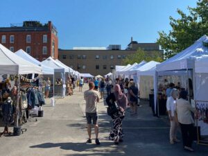 Portland Fine Craft Show artist booths and attendees
