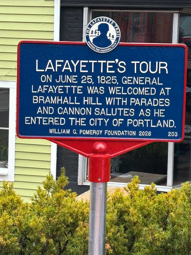 West End News - Lafayette's Tour trail marker