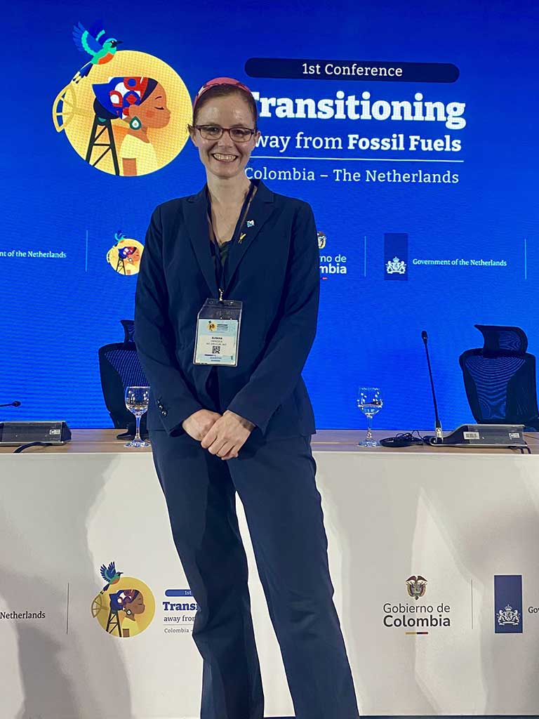 Dr. Susana Hancock at 1st Conf. Transitioning Away from Fossil Fuels