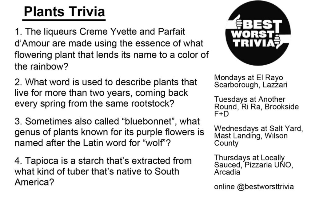 Best Worst Trivia Plants Trivia