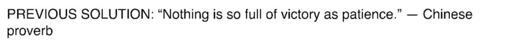 Cryptogram solution
