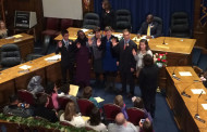 School Board Inauguration, Thompson Reelected Chair