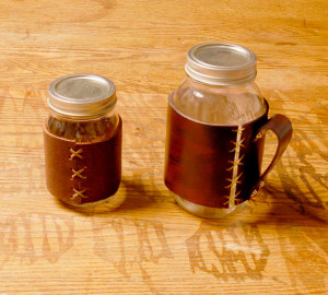 Crafts and local finds are climate friendly gift ideas. -Jars by Desert-Moon-Leather 