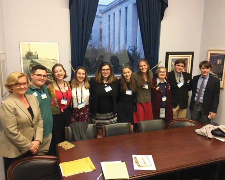 West End News - Maine Climate Lobby - Students at Pingree's office