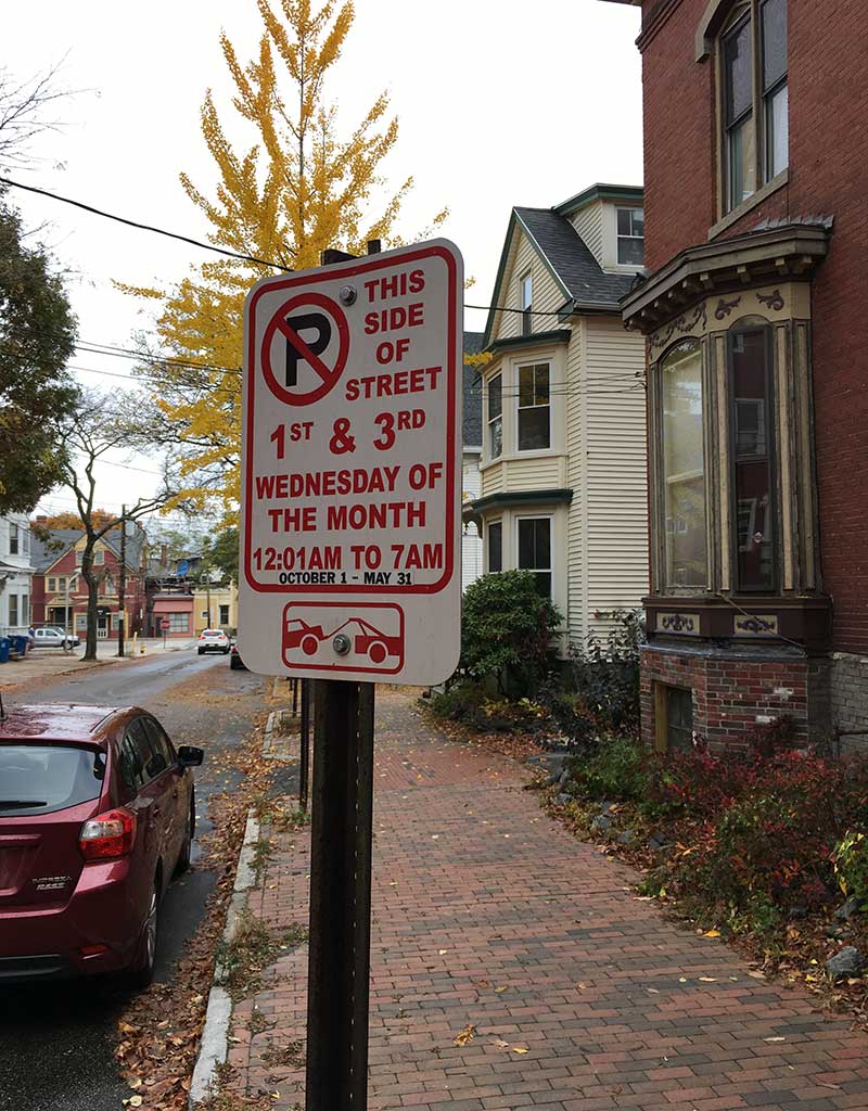 West End News - parking restrictions sign