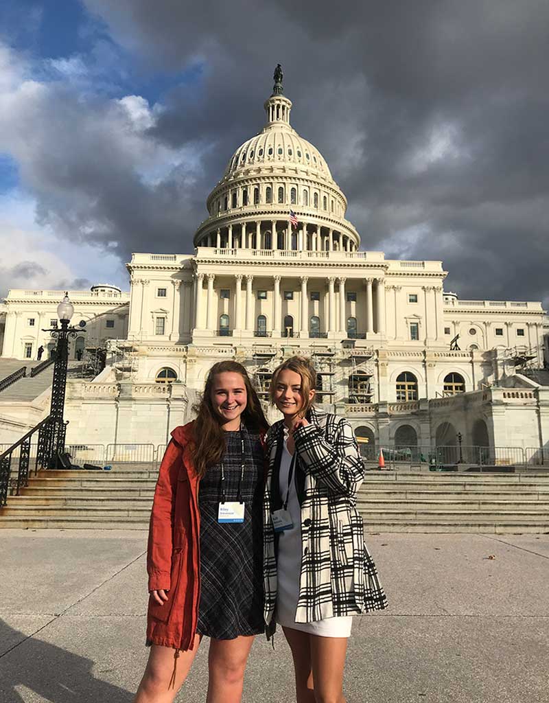 West End News - Maine Youth Environmental Organization members Ruth and Riley in Washington, DC