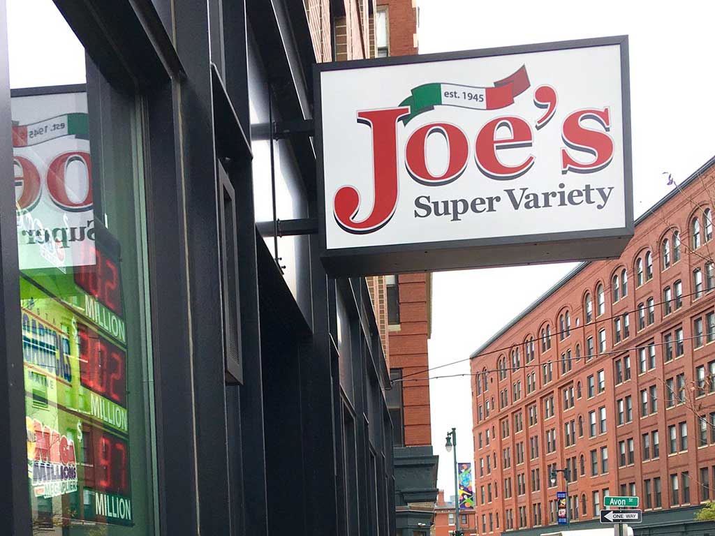 West End News - Joe's Super Variety - ext. sign