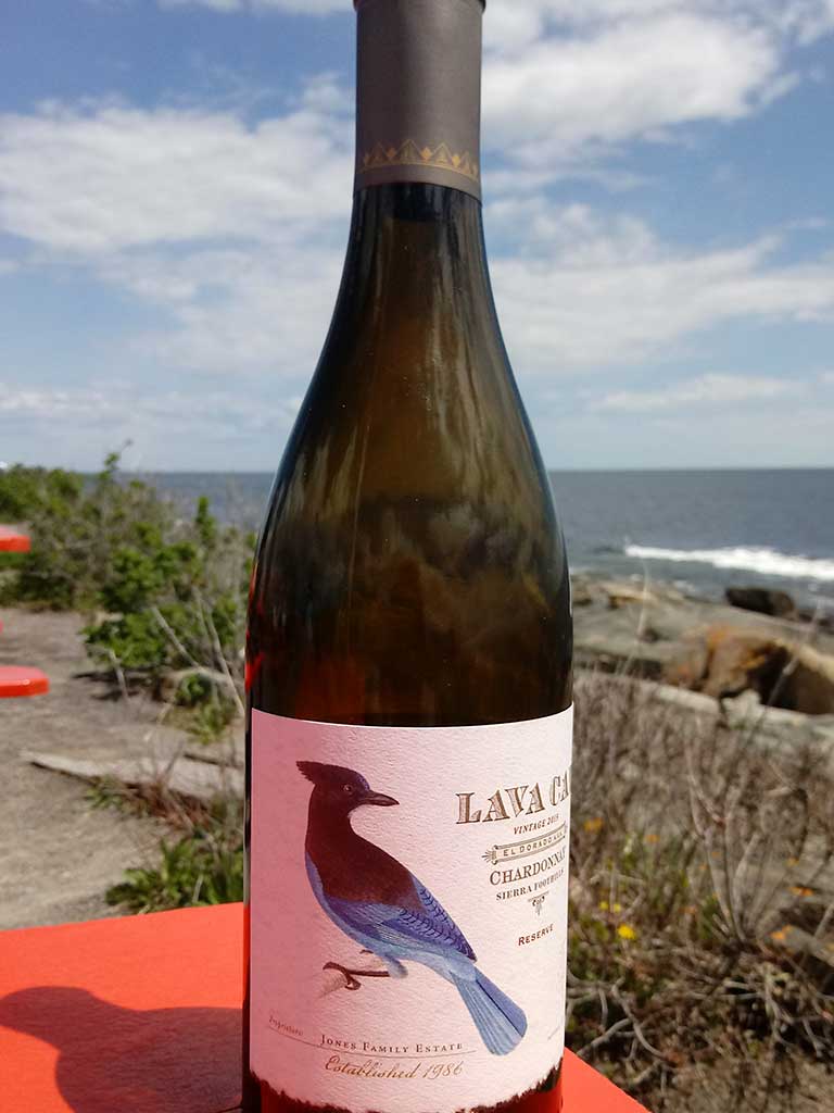 West End News - Lava Cap Chardonnay bottle on Maine's Coast