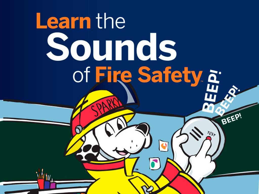Learn the sounds of Fire Safety by Sparky the Fire Dog