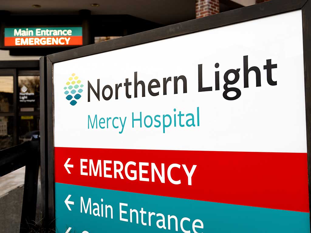 Northern Light Mercy - ED sign - Photo courtesy of hospital