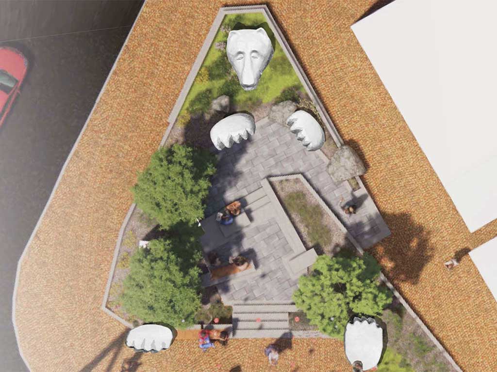 West End News feat. image - Polar Bear in the Park - Chris Miller's winning design concept for Bramhall Square Redesign
