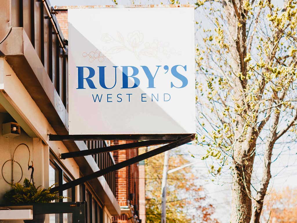 West End News -Ruby's West End sign by Corinna Stum, owner & operator