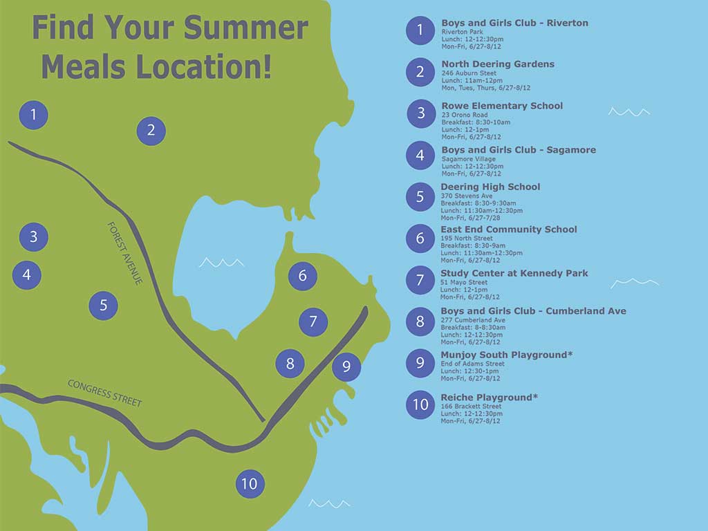 Free Summer Meals Program - Portland locations for meals for children