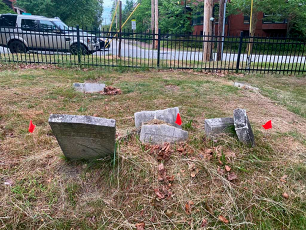 Western Cemetery - Greene family plot before repairs