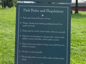 Park Rules and Regulations at Harbor View Memorial Park