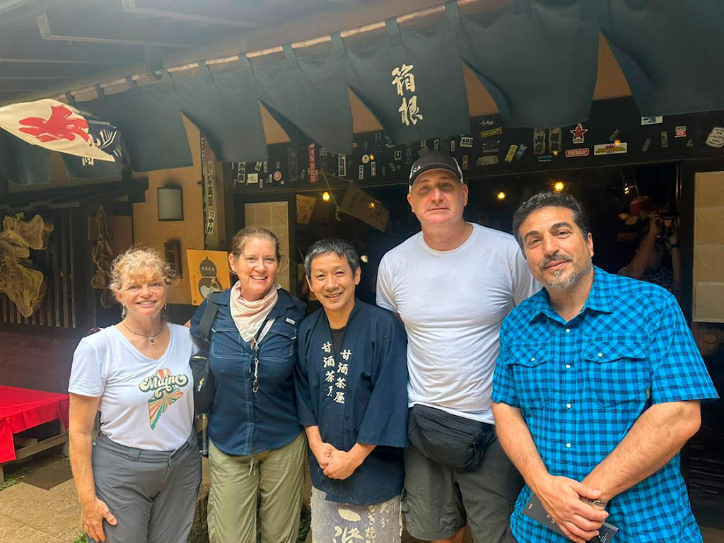 Nancy, Tony and friends at Tokyo tea house