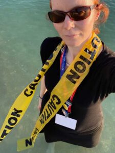Susana Hancock at sea level rise protest during COP28