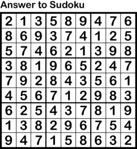 Sudoku Solution April 2024