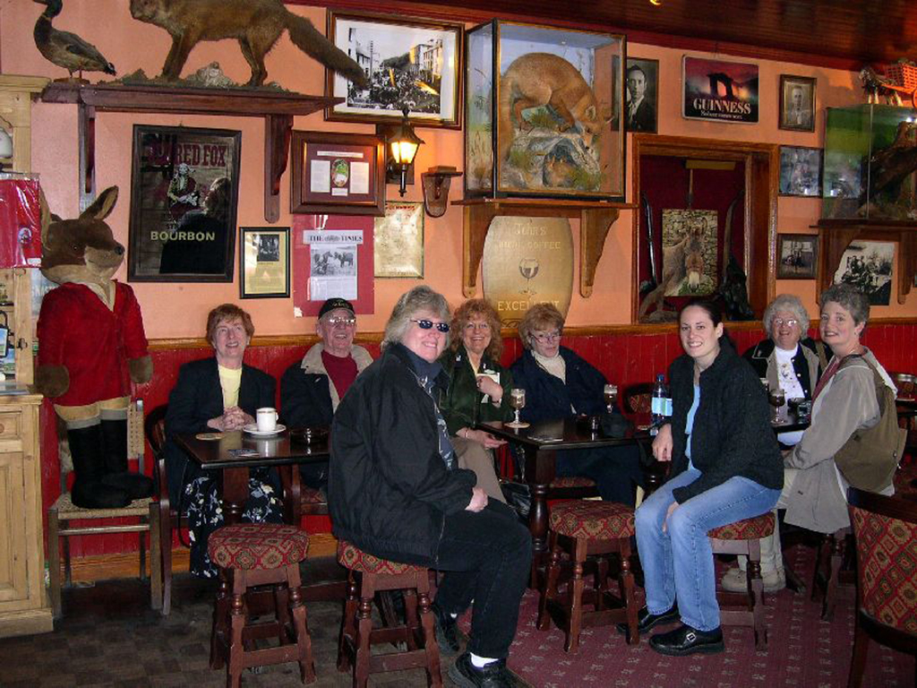 Joanie with new friends in Killarney, Ireland