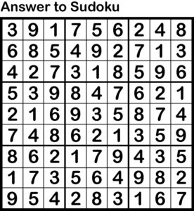 Answers to Sudoku