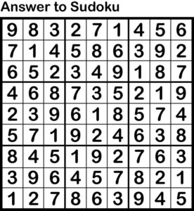 Sudoku Solution - West End News Dec Ed 2024