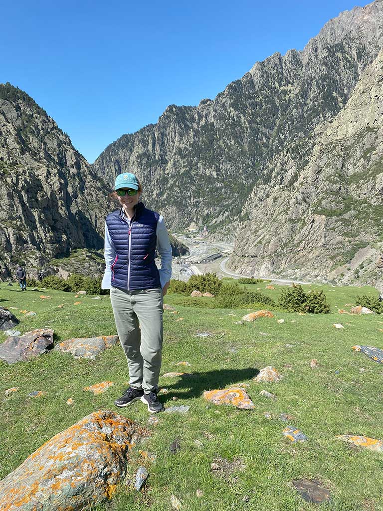 Susana Hancock in Republic of North Ossetia, Russian Federation at the site of an outburst flood